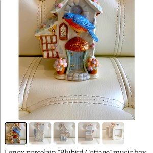 Lenox porcelain “Blue Bird Cottage” Music Box